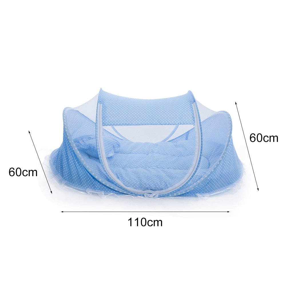 Portable Baby Bed & Pillow Set - Foldable, Safe, and Comfortable - Mahmoud Mart