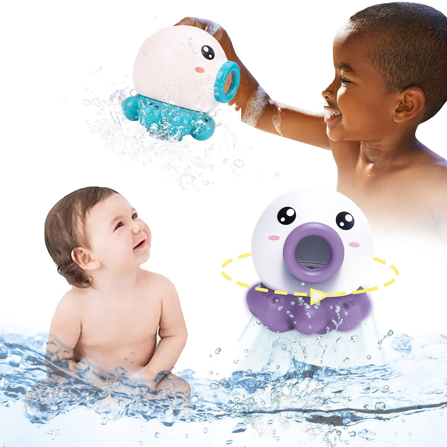 Octopus Bath Toy: Rotating Water Fun, Perfect for Kids! - Mahmoud Mart