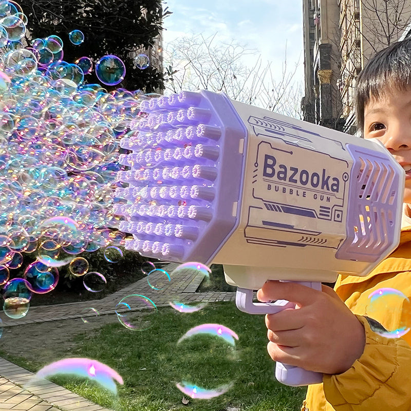 Rocket Bubble Gun: 69 Holes, Safe, Light-Up, Cool Fun! - Mahmoud Mart