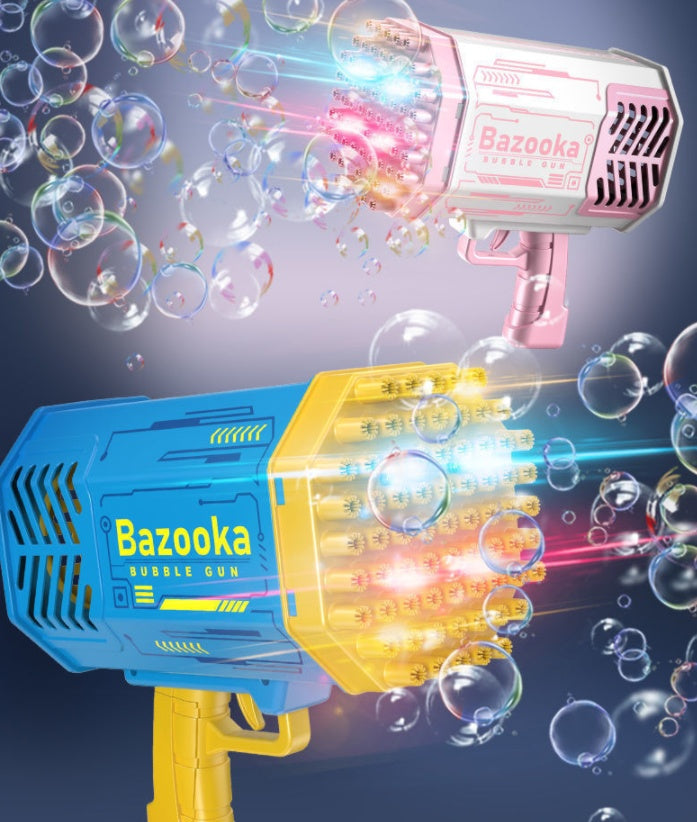 Rocket Bubble Gun: 69 Holes, Safe, Light-Up, Cool Fun! - Mahmoud Mart