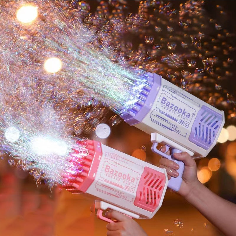 Rocket Bubble Gun: 69 Holes, Safe, Light-Up, Cool Fun! - Mahmoud Mart