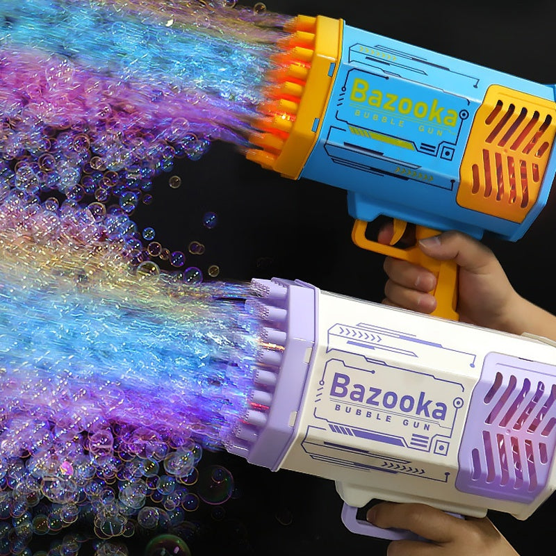 Rocket Bubble Gun: 69 Holes, Safe, Light-Up, Cool Fun! - Mahmoud Mart