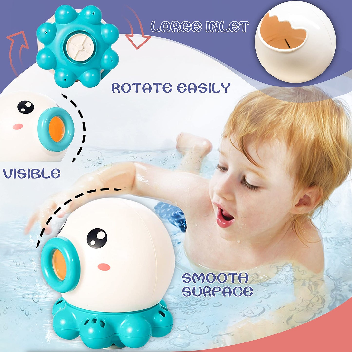 Octopus Bath Toy: Rotating Water Fun, Perfect for Kids! - Mahmoud Mart