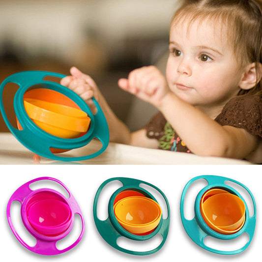 Spill-Proof 360° Rotating Bowl – The Ultimate Mess-Free Solution for Kids and Families!